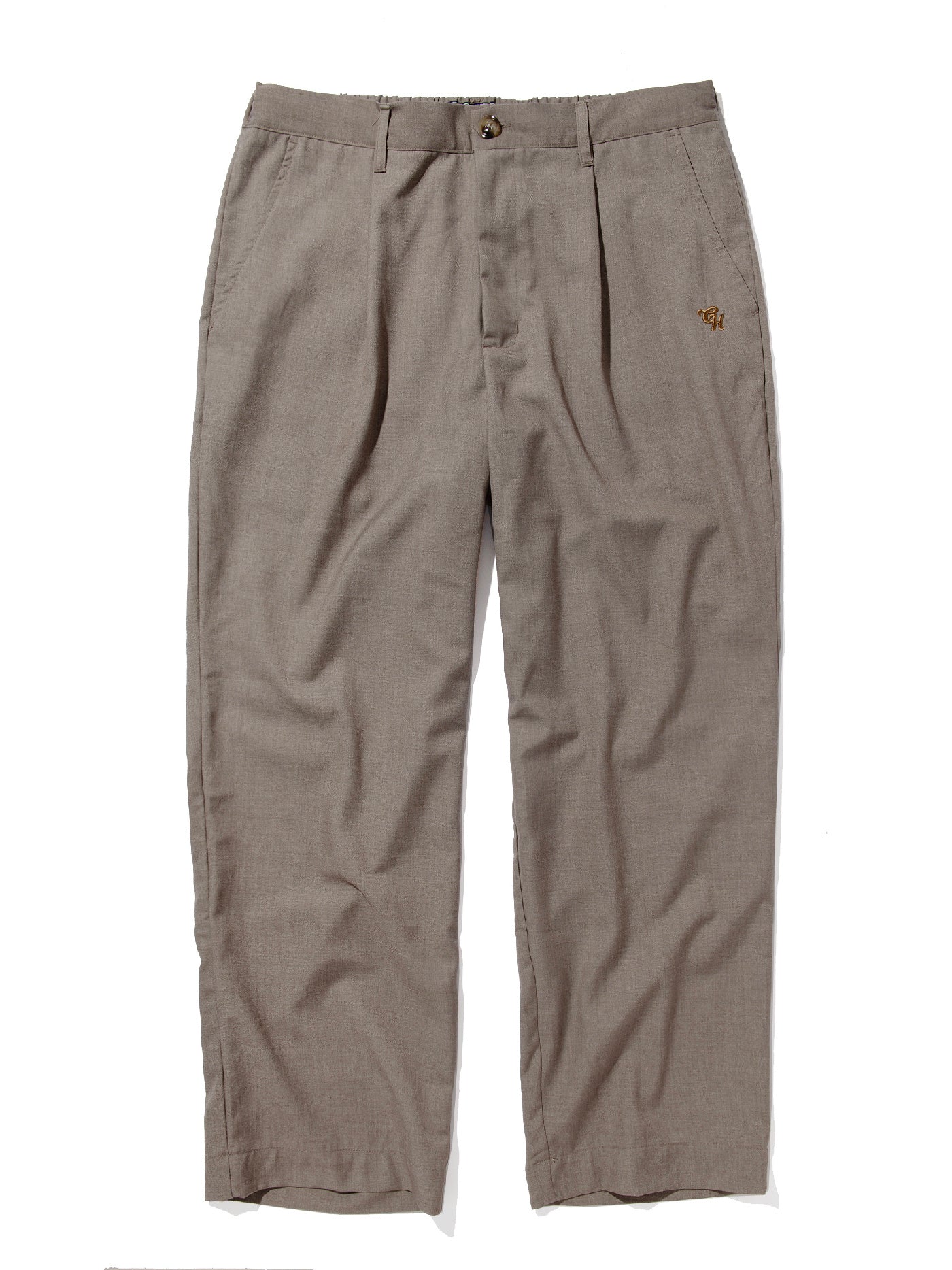 GOOD HELLER | POLYESTER RAYON ONE TUCK EASY SLACKS - Beige