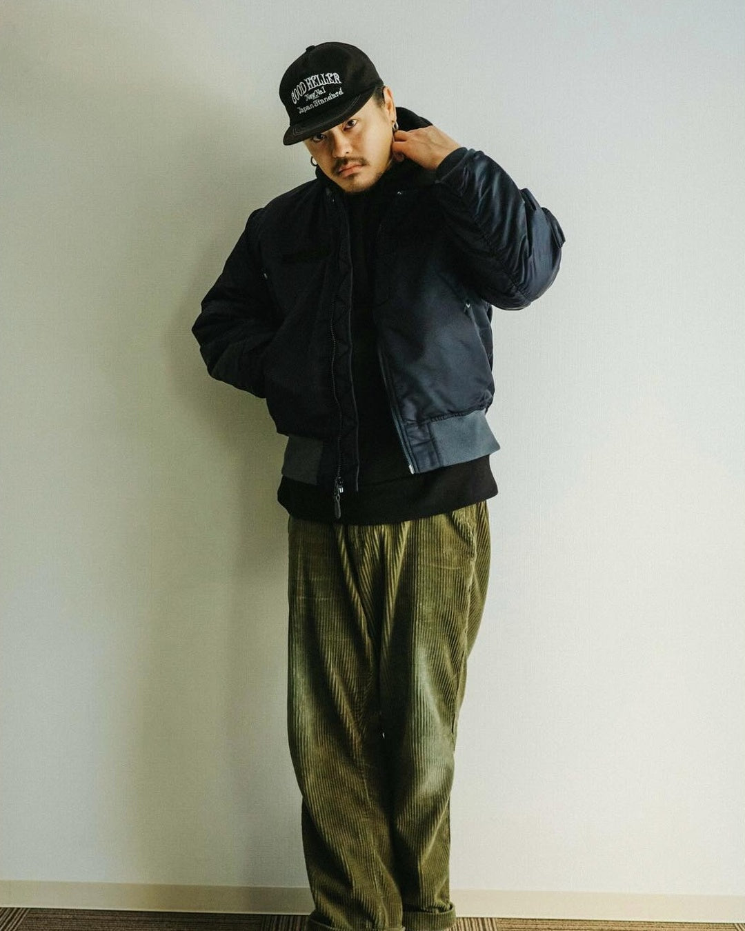 GOOD HELLER | GH WAPPEN MA-1 FLIGHT JACKET - Dark Navy