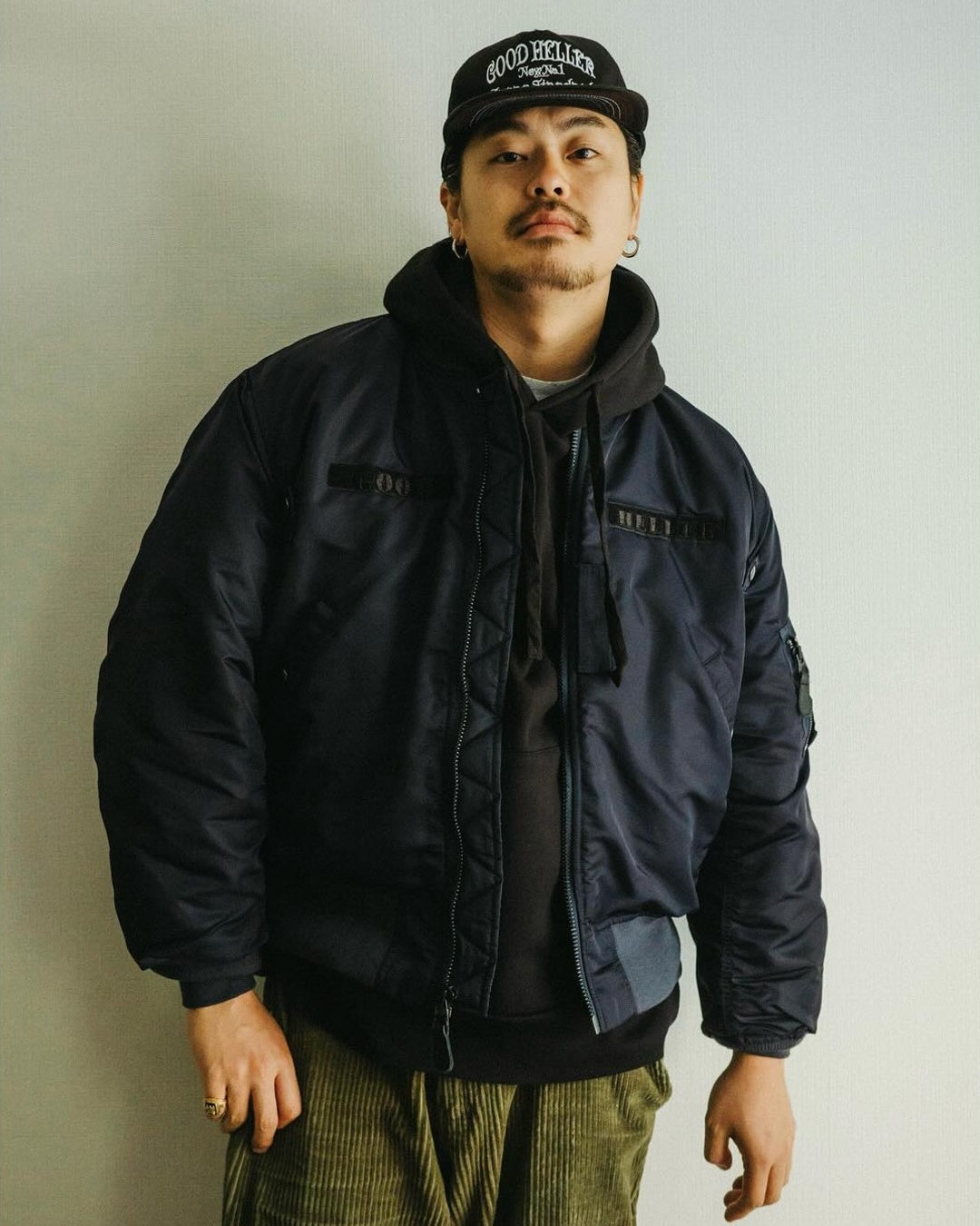GOOD HELLER | GH WAPPEN MA-1 FLIGHT JACKET - Dark Navy