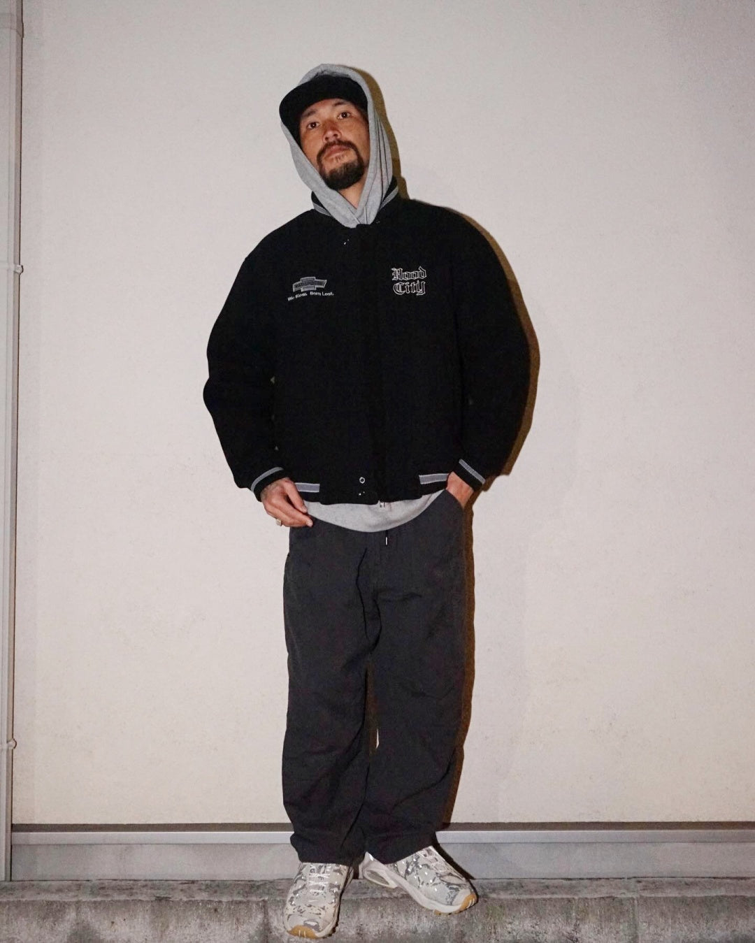 RADIALL | HOOD CITY - VARSITY JACKET - Black