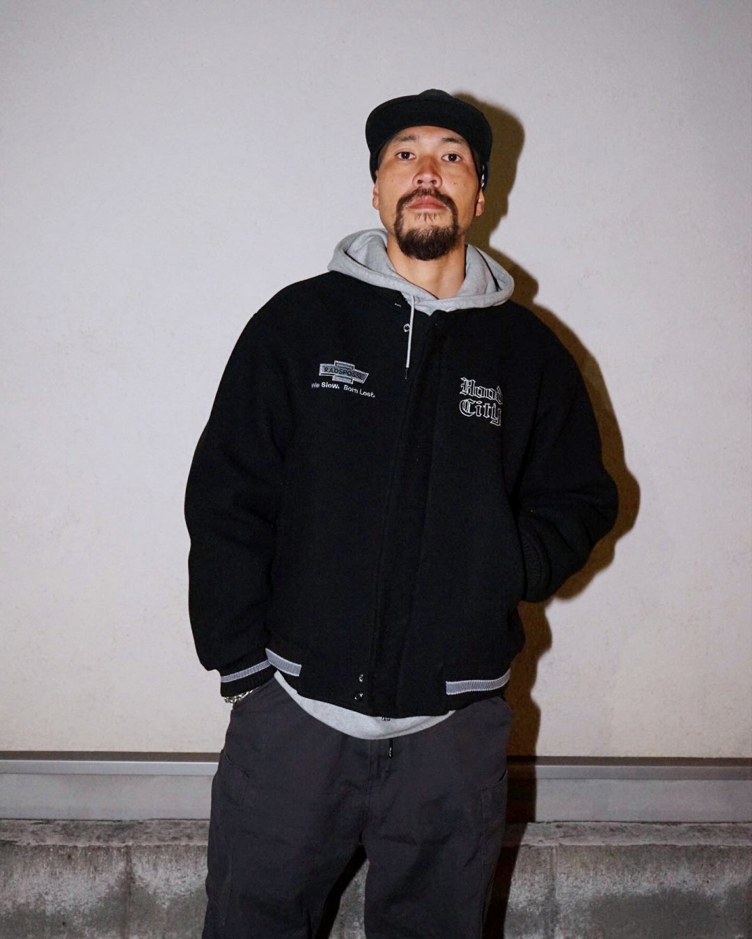 RADIALL | HOOD CITY - VARSITY JACKET - Black