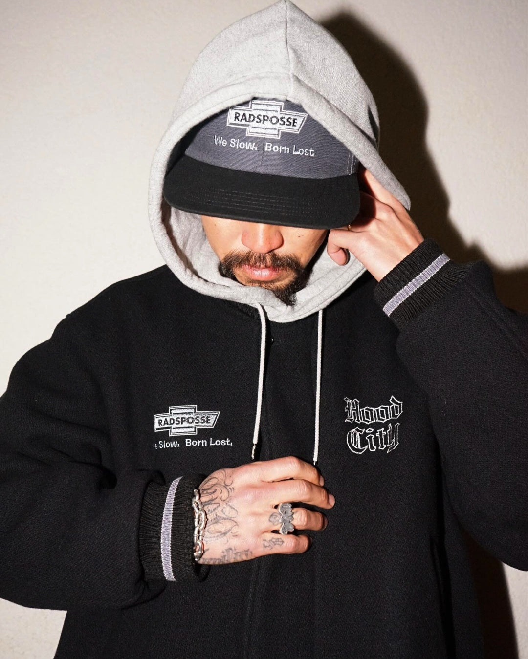 RADIALL | HOOD CITY - VARSITY JACKET - Black