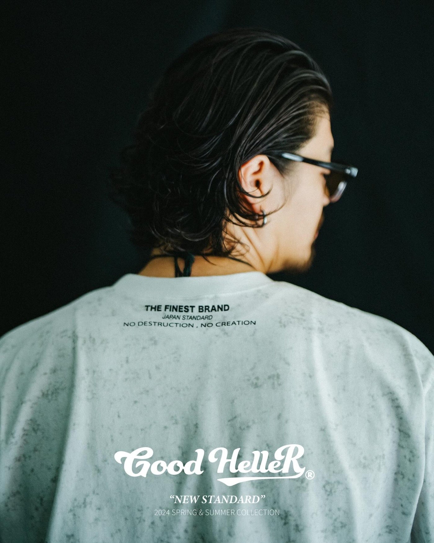 GOOD HELLER | BATTICK DYEING POCKET S/S T-SHIRT - White