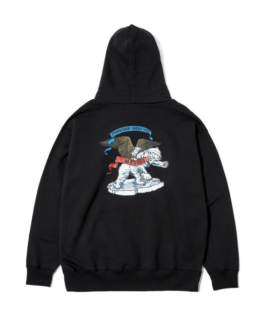 PORKCHOP | feat. MASSES SWEAT HOODED POLAR BEAR P - Black