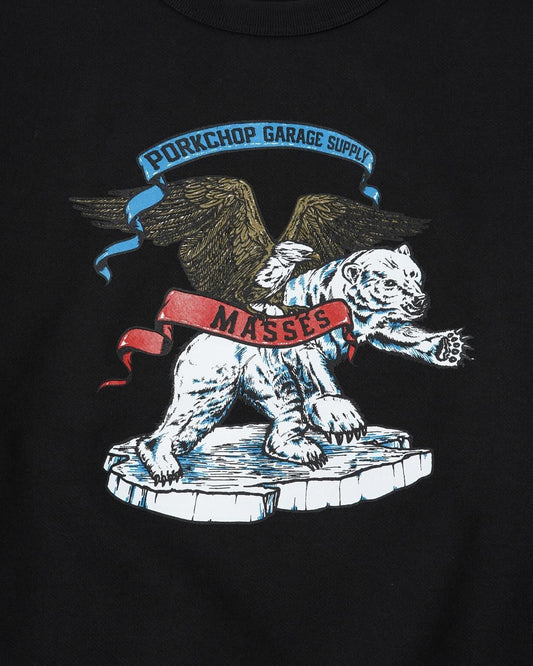 PORKCHOP | feat. MASSES SWEAT HOODED POLAR BEAR P - Black