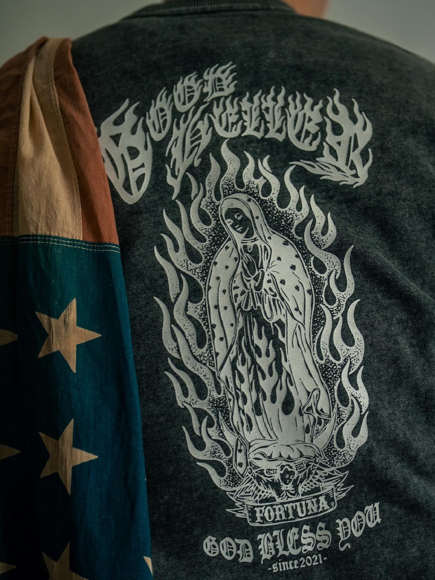 GOOD HELLER | MARIA USED CREW SWEAT - Black