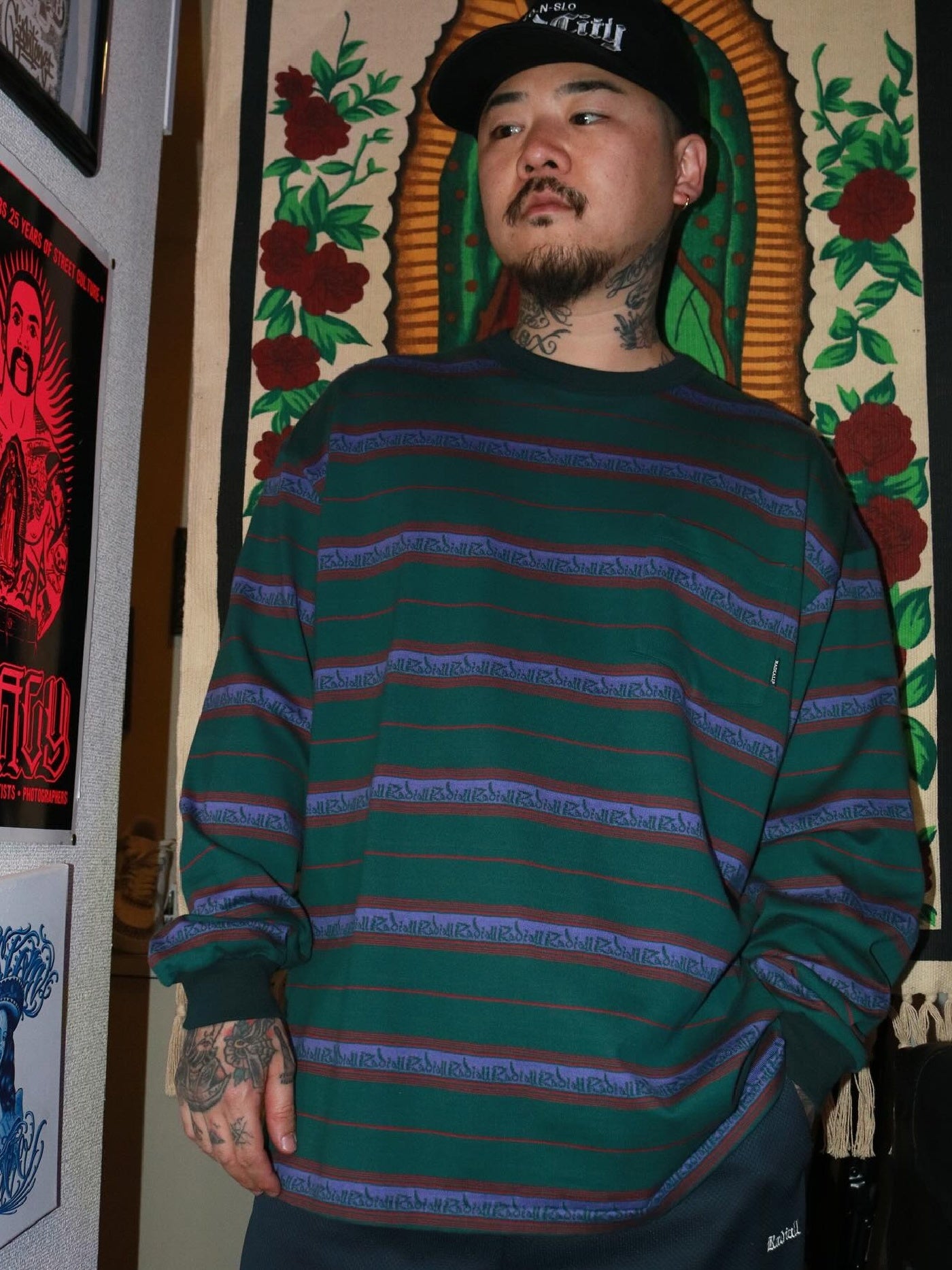 RADIALL | Lincoln Park - CREW NECK T-SHIRT L/S - Forest Green