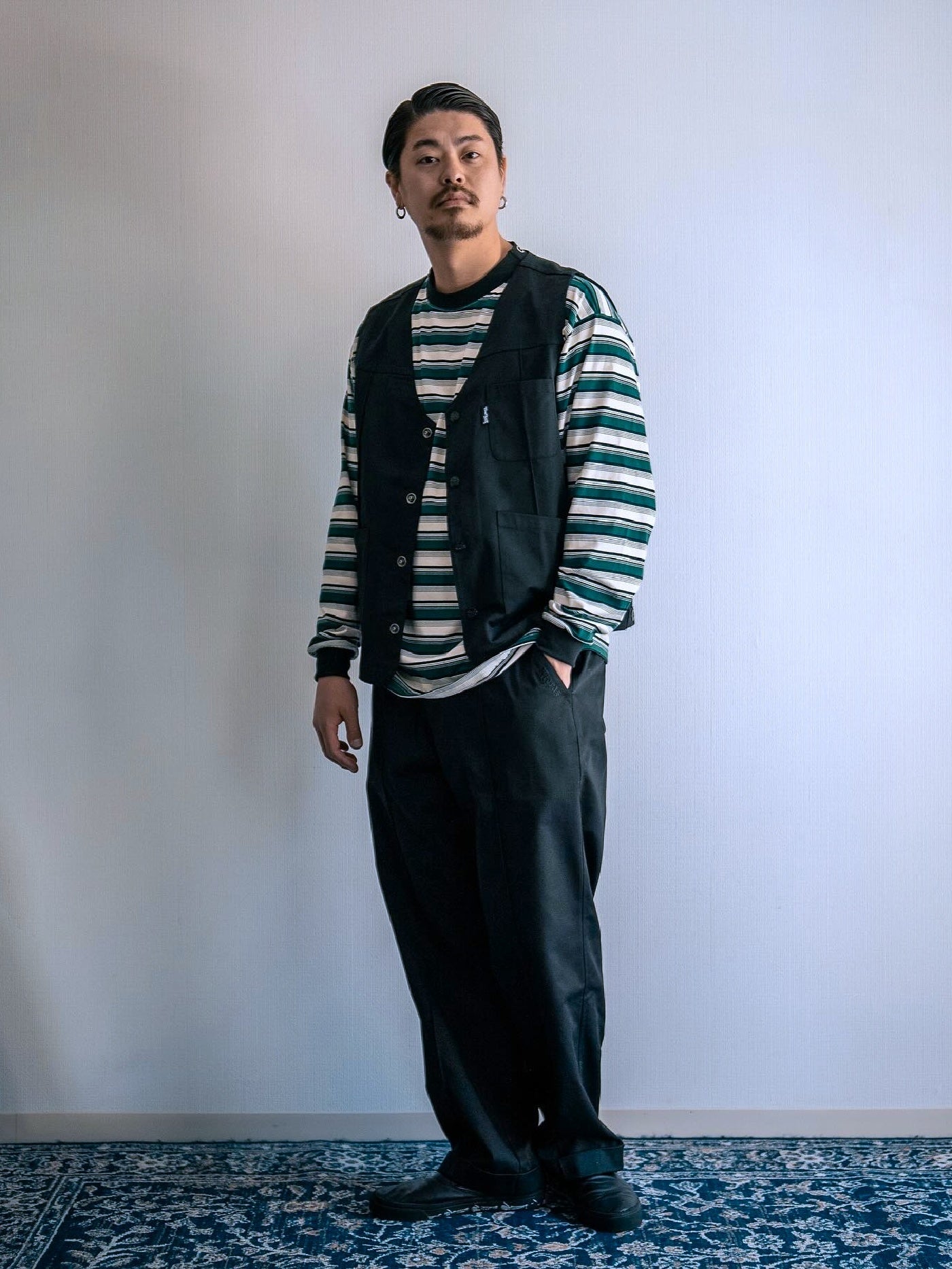 GOOD HELLER | PIN TUCK TC TWILL WORK VEST
