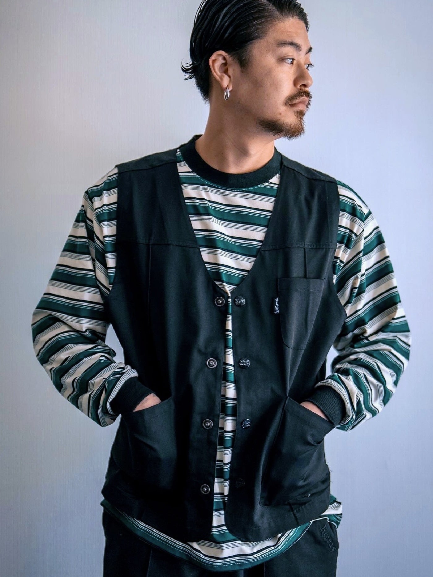 GOOD HELLER | PIN TUCK TC TWILL WORK VEST