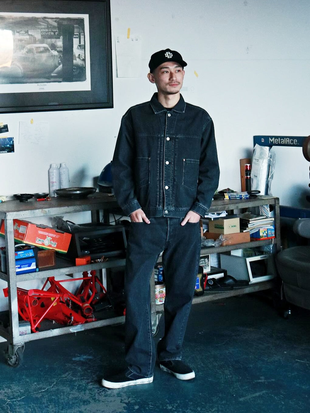 RADIALL | Classic 350 Top - TRUCKER JACKET - Light Black