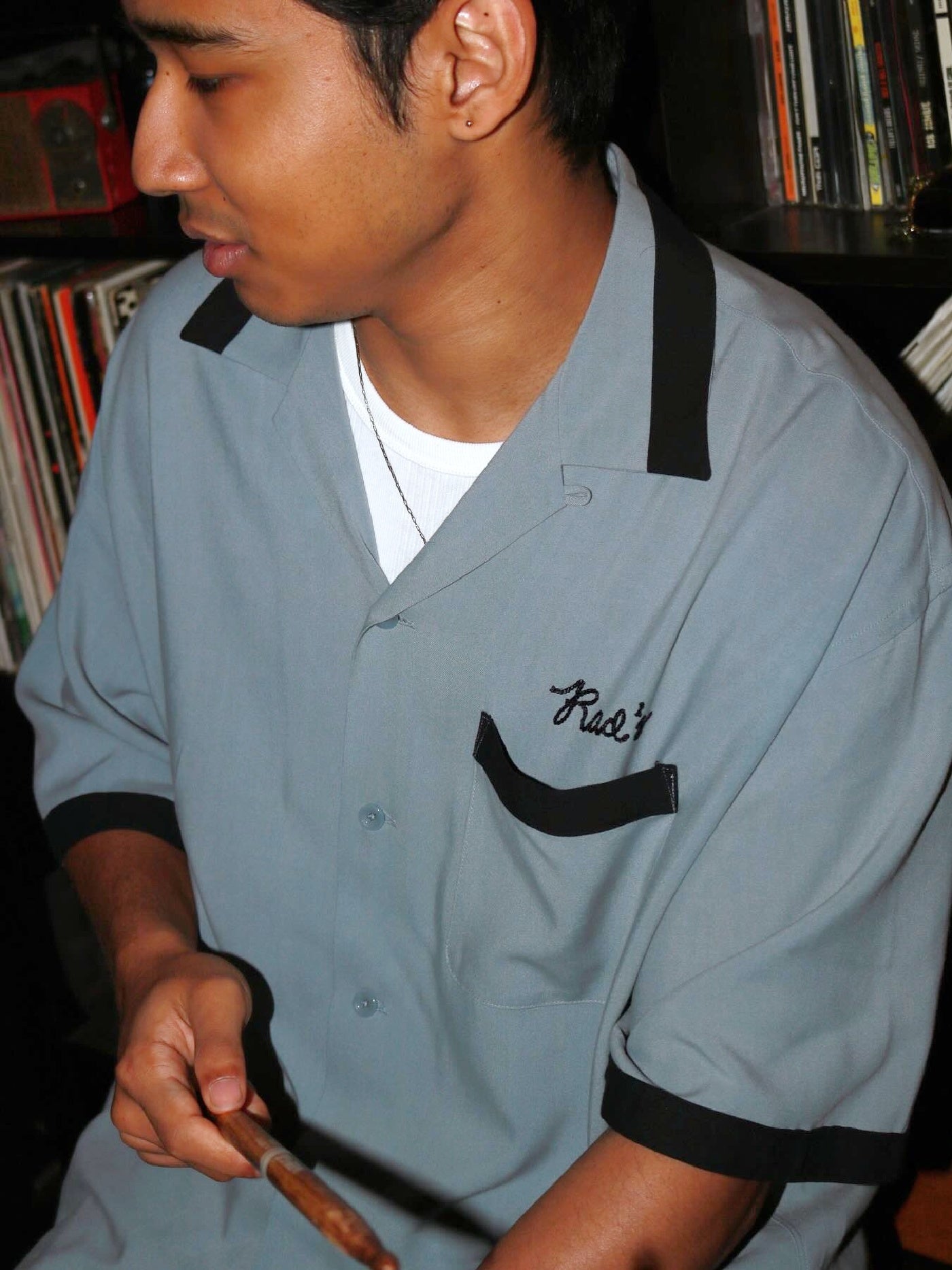 RADIALL | True Deal Pot - OPEN COLLARED SHIRT S/S - Steel Gray
