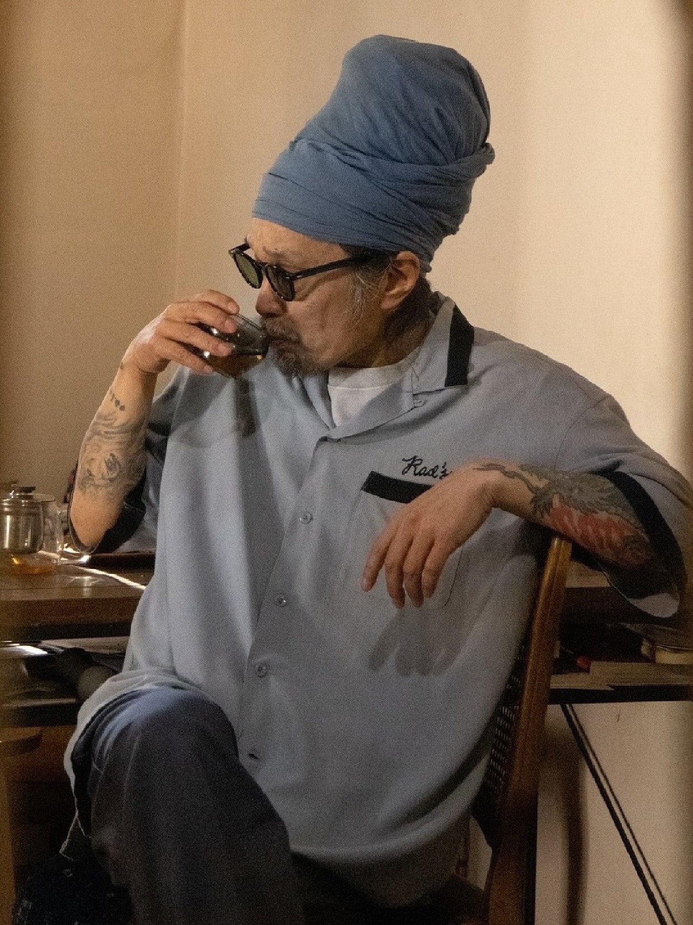 RADIALL | True Deal Pot - OPEN COLLARED SHIRT S/S - Steel Gray