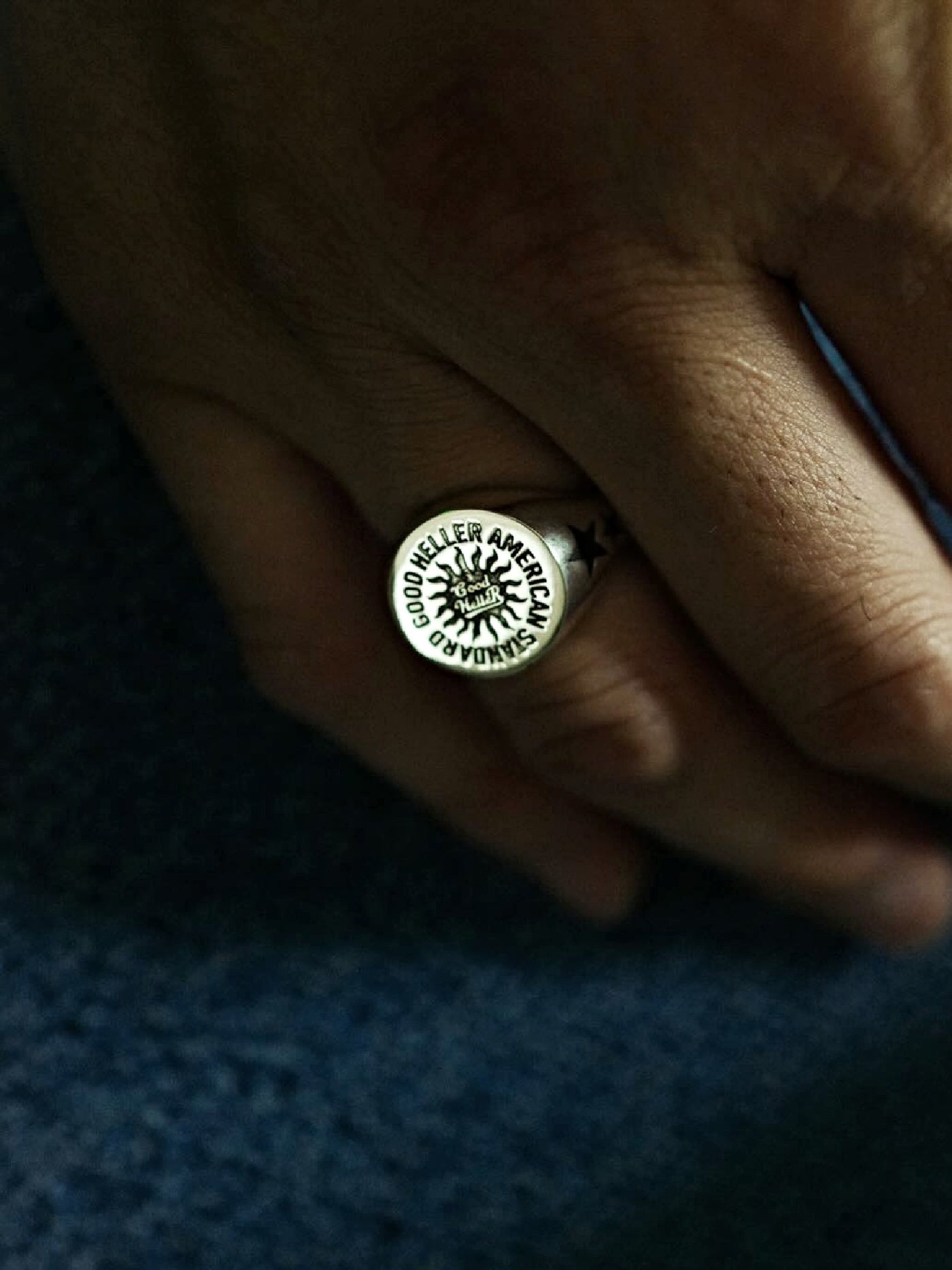 GOOD HELLER | SUN LOGO SIGNET RING - 925 Silver