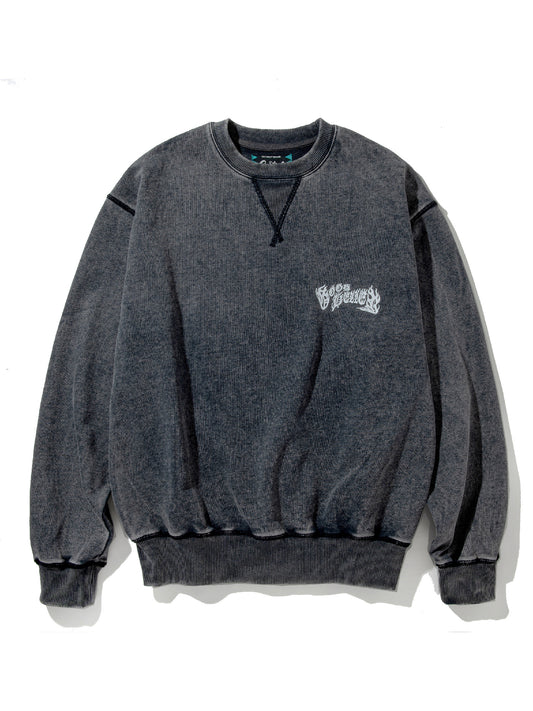 GOOD HELLER | MARIA USED CREW SWEAT - Black