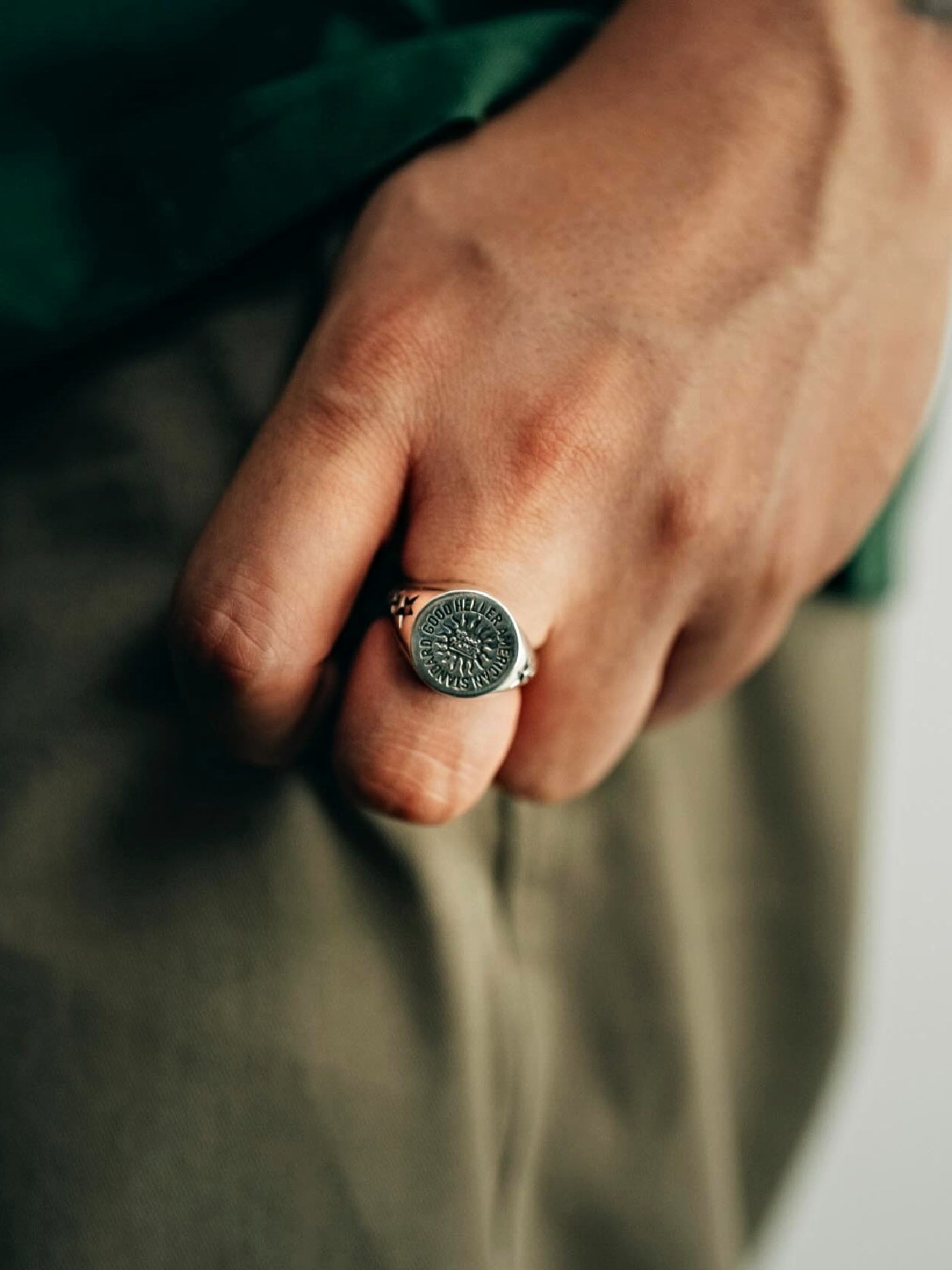 GOOD HELLER | SUN LOGO SIGNET RING - 925 Silver