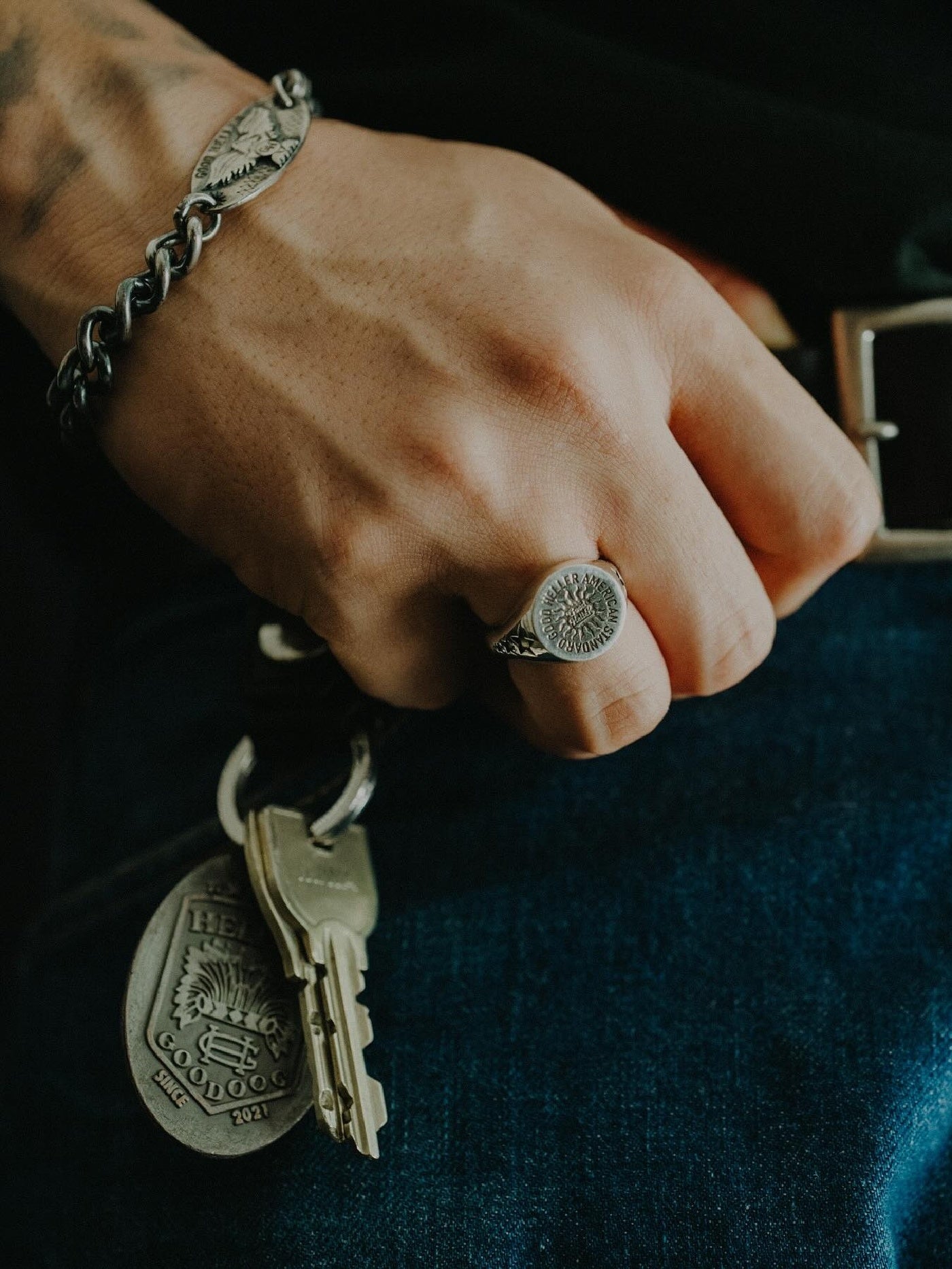 GOOD HELLER | SUN LOGO SIGNET RING - 925 Silver