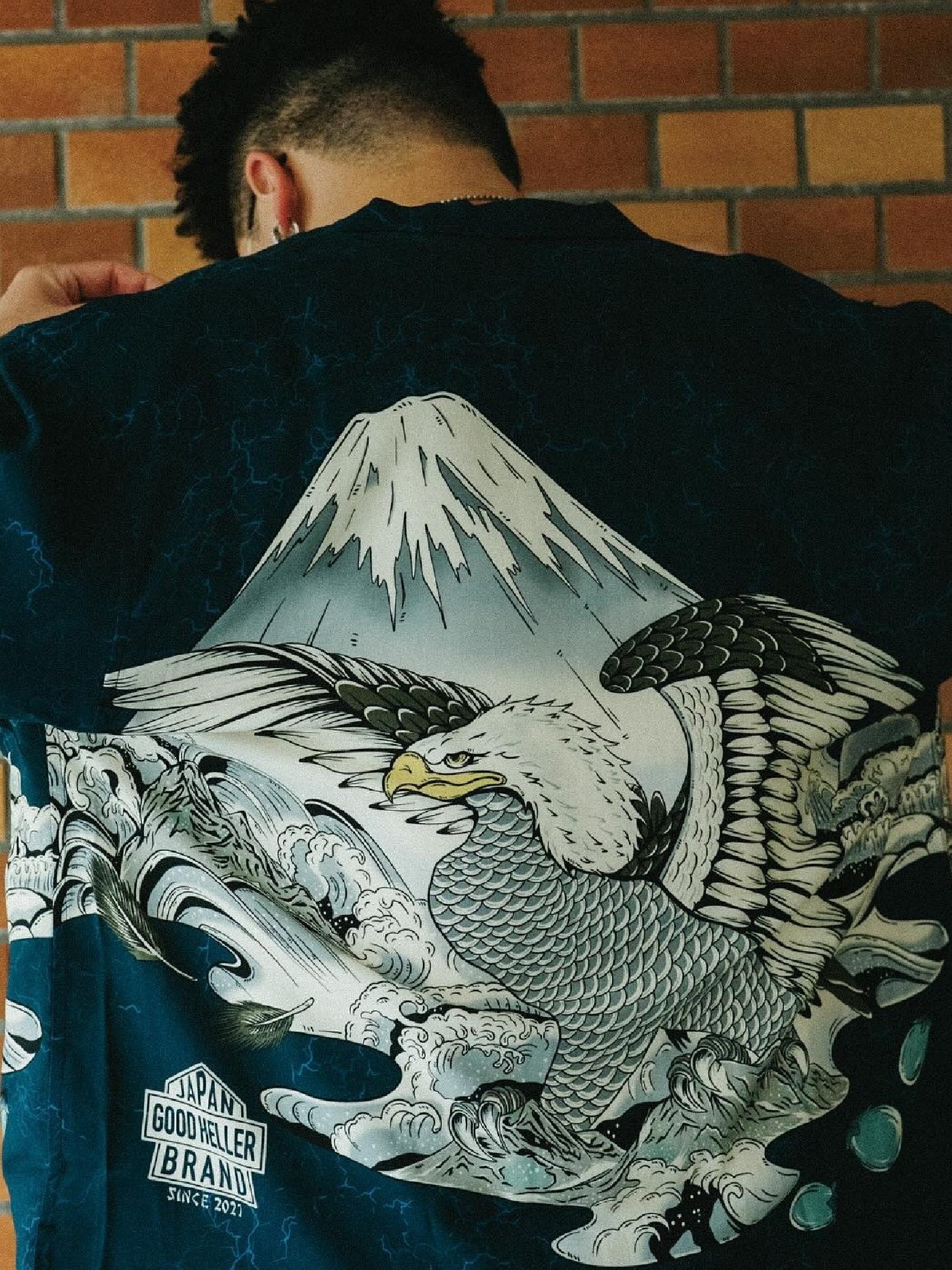 GOOD HELLER | "一富士二鷹三茄子" ORIENTAL PANEL PATTERN RAYON S/S SHIRT