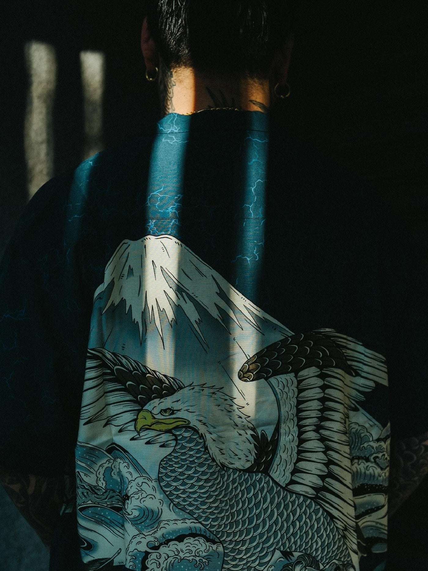 GOOD HELLER | "一富士二鷹三茄子" ORIENTAL PANEL PATTERN RAYON S/S SHIRT