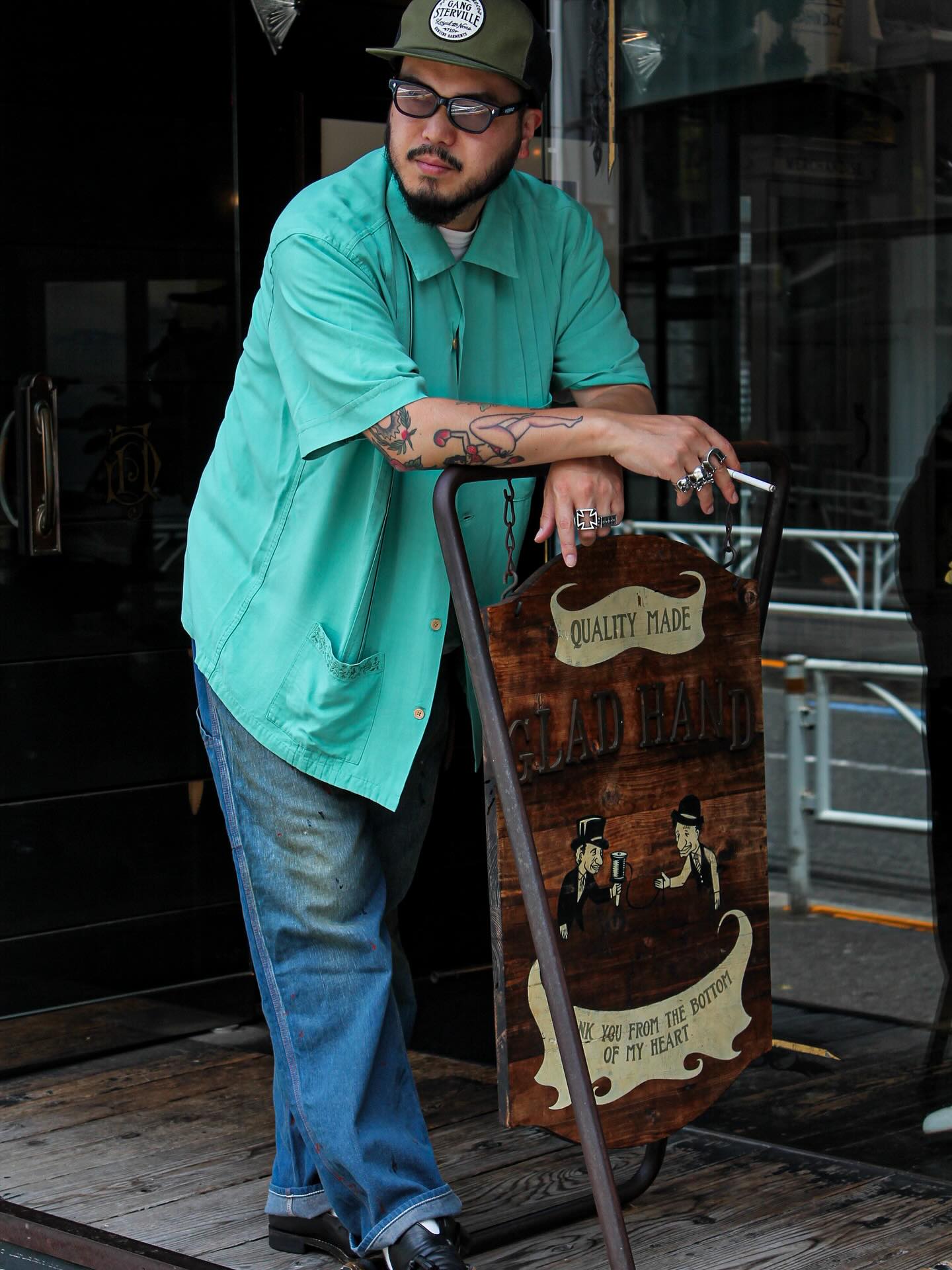 GANGSTERVILLE | RIPTIDE CLUB - S/S GUAYABERA SHIRTS / GSV5114 - Mint Green