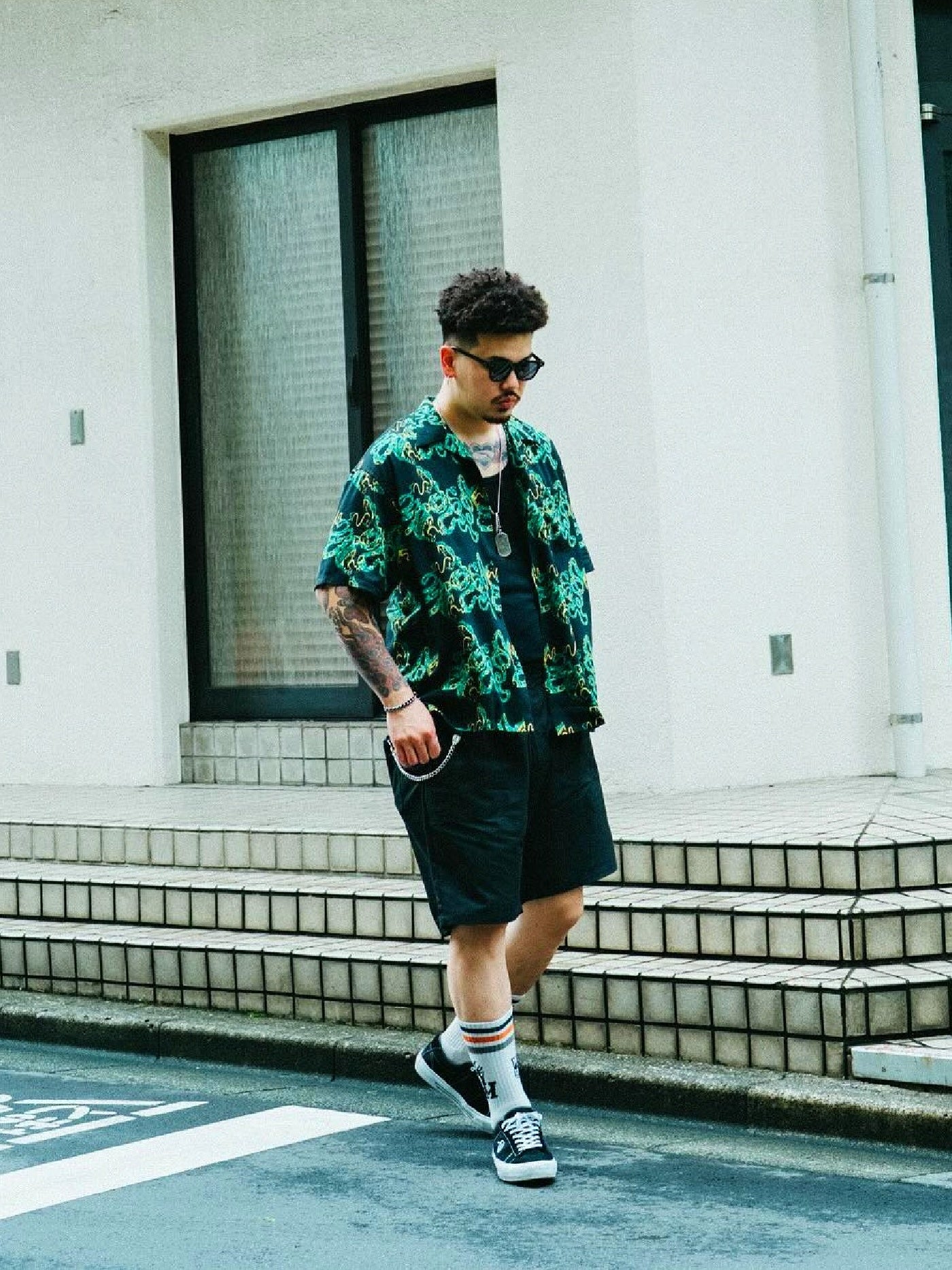 GOOD HELLER | SNAKE BORDER PATTERN SHIRT