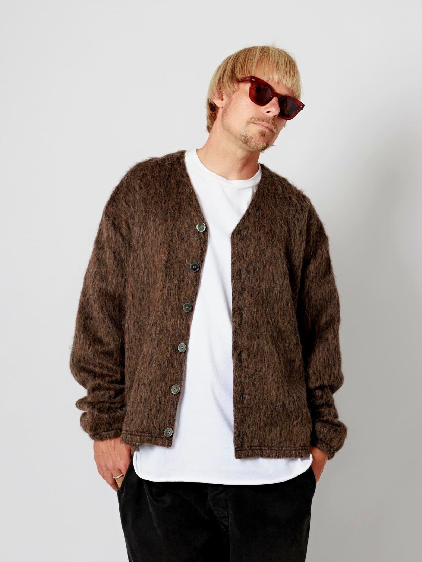 【10.12 (Sun) Release】WAX | Fur Cardigan - Brown