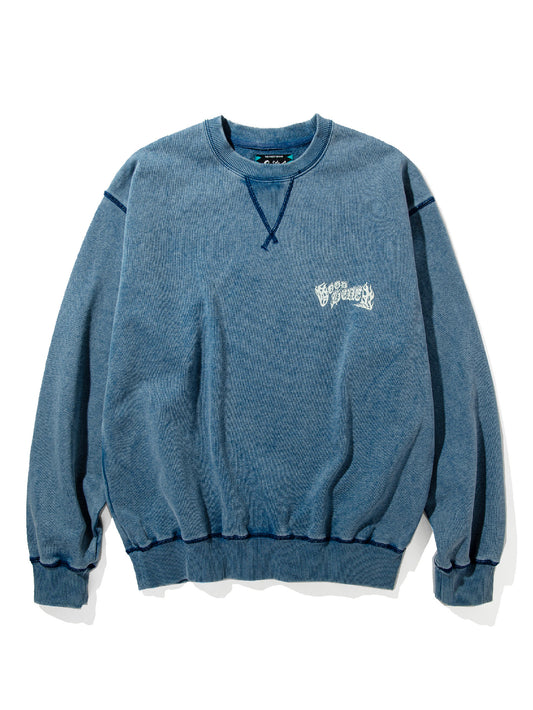GOOD HELLER | MARIA USED CREW SWEAT - Blue