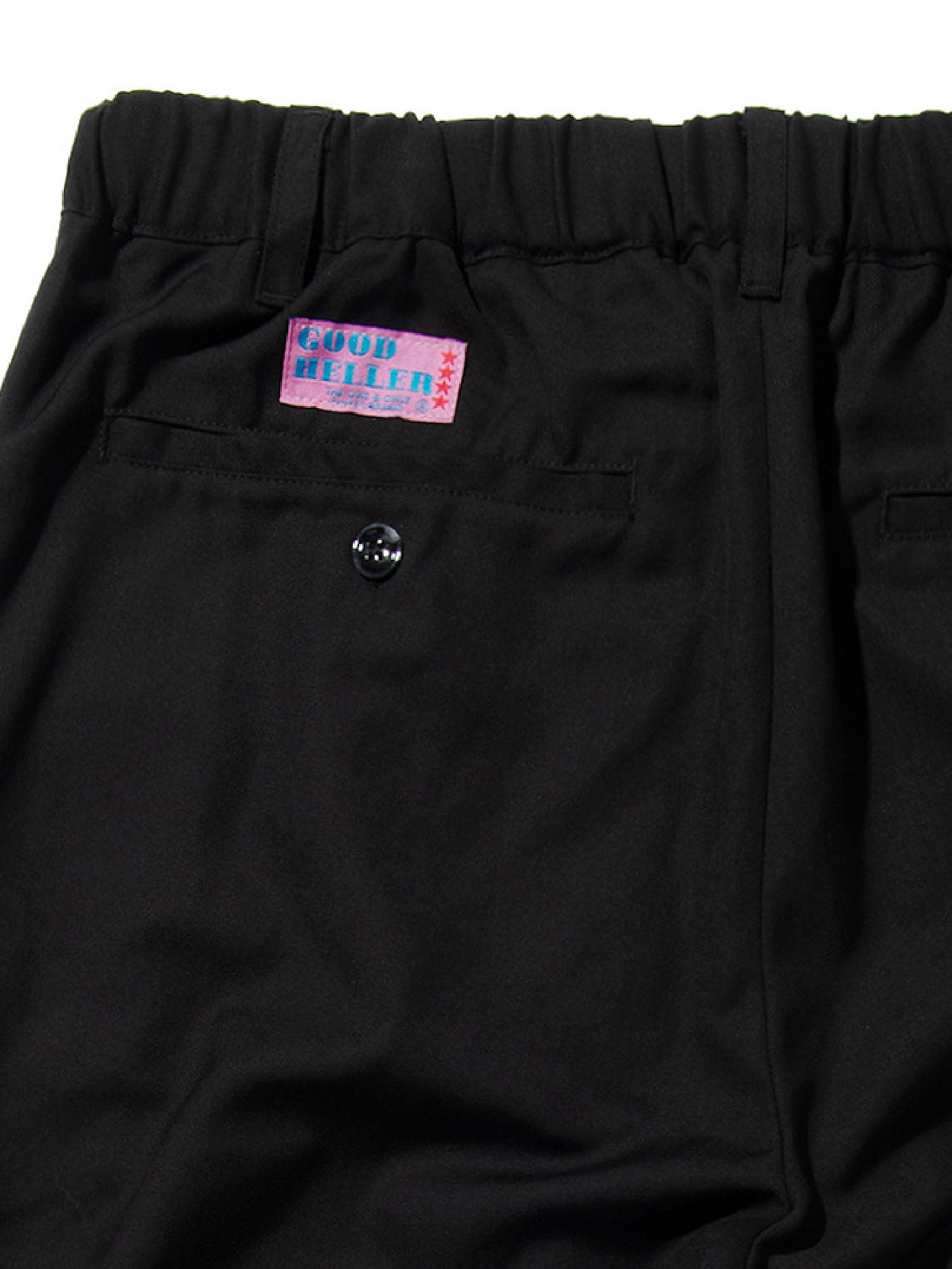 GOOD HELLER | POLYESTER RAYON ONE TUCK EASY SLACKS - Black