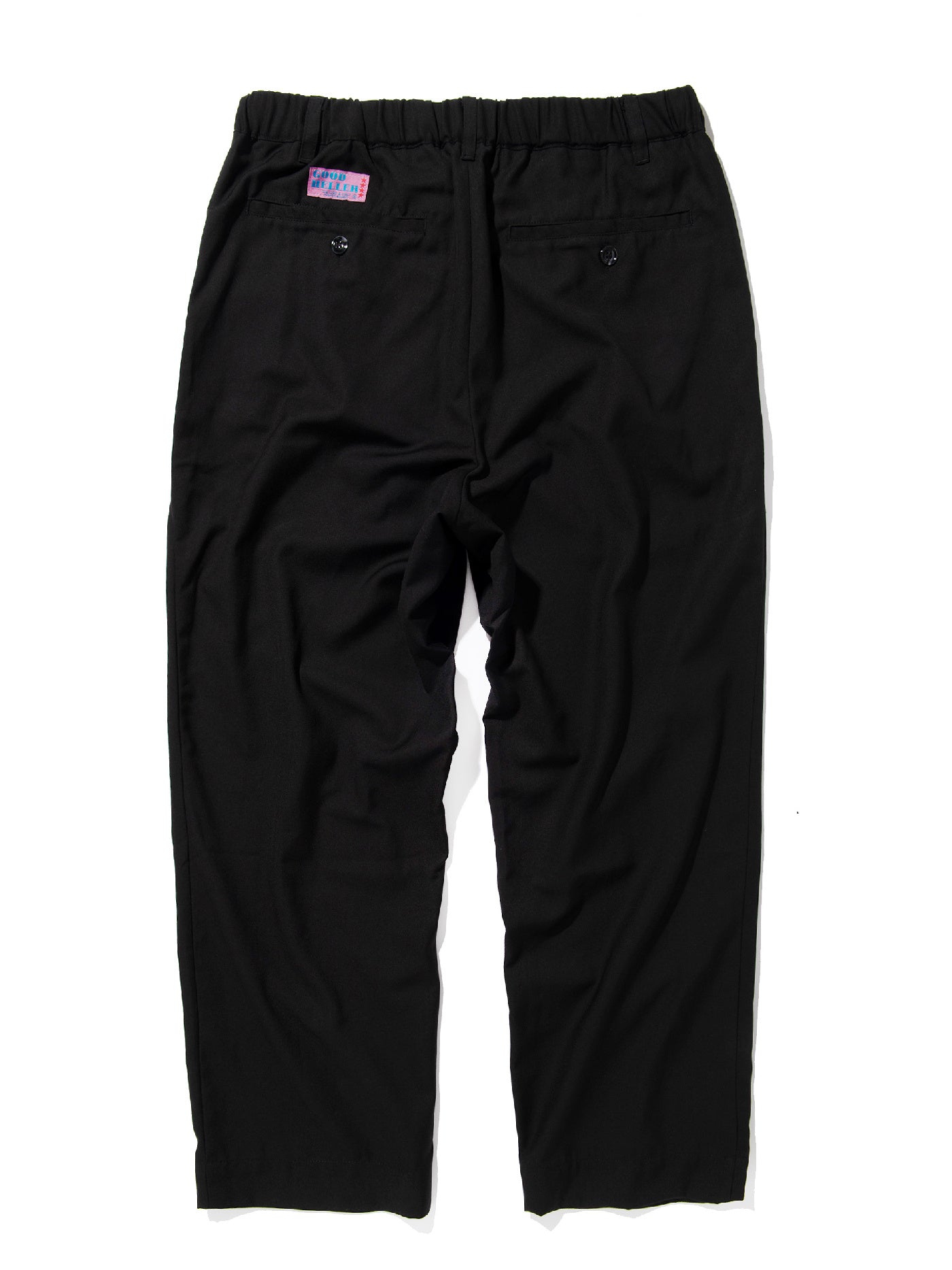 GOOD HELLER | POLYESTER RAYON ONE TUCK EASY SLACKS - Black