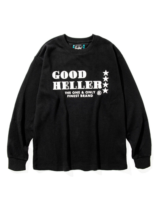 GOOD HELLER | LOGO THERMAL L/S T-SHIRT - Black