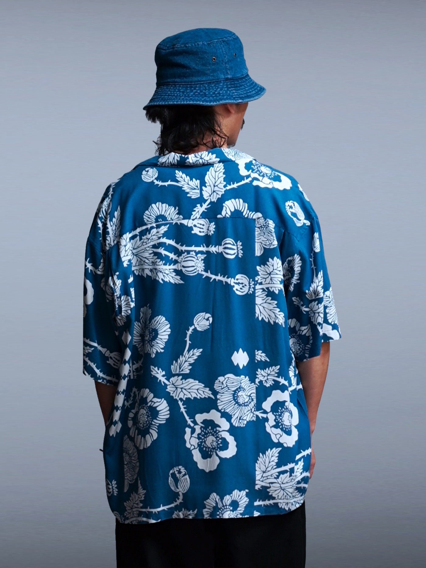 RADIALL | VERSIONS - OPEN COLLARED SHIRT S/S - Konpeki Blue