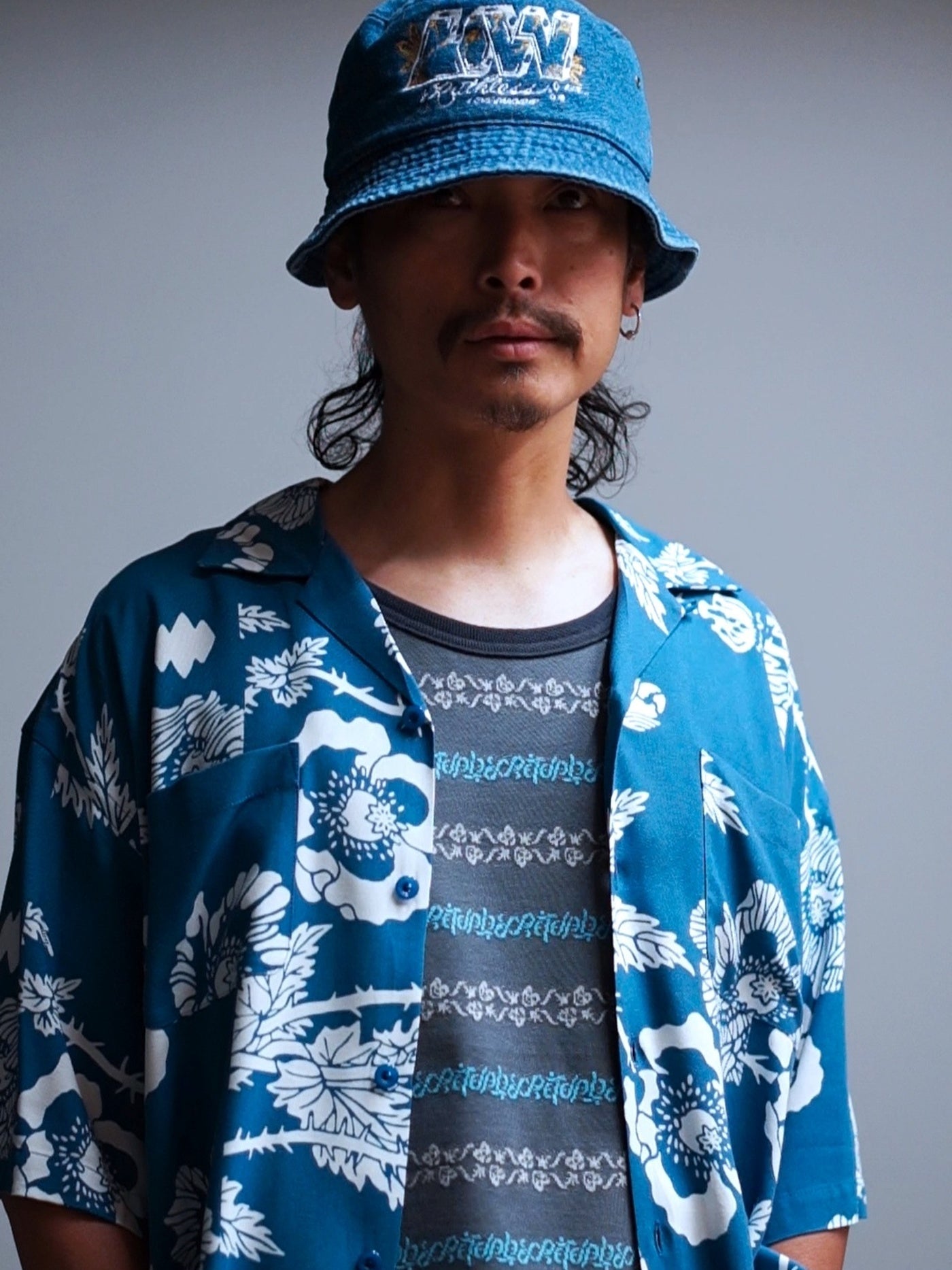 RADIALL | VERSIONS - OPEN COLLARED SHIRT S/S - Konpeki Blue