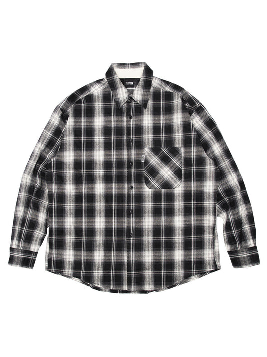 【11.16 (Sat) 12:00 Release】FLUTTER | Regular Collar Check Shirt - Black