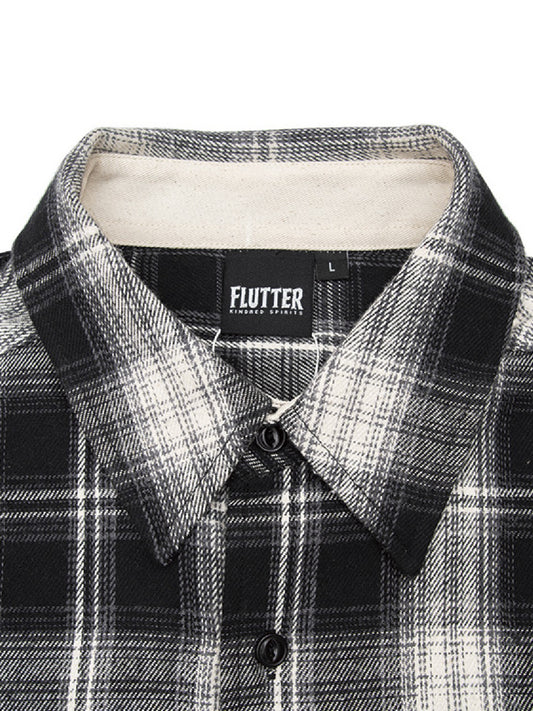 【11.16 (Sat) 12:00 Release】FLUTTER | Regular Collar Check Shirt - Black