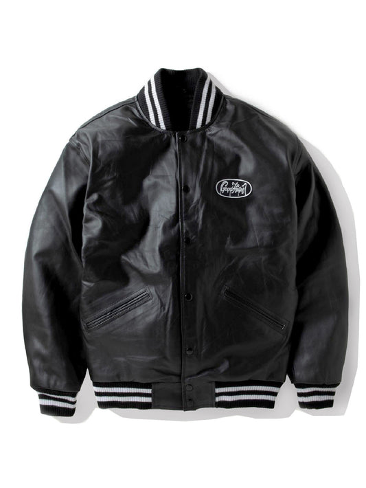 【12.27 (Sat) 12:00 Release】GOOD HELLER | LIGHT LEATHER AWARD JACKET - Black