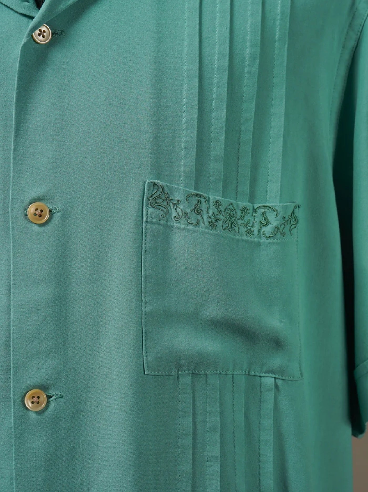 GANGSTERVILLE | RIPTIDE CLUB - S/S GUAYABERA SHIRTS / GSV5114 - Mint Green