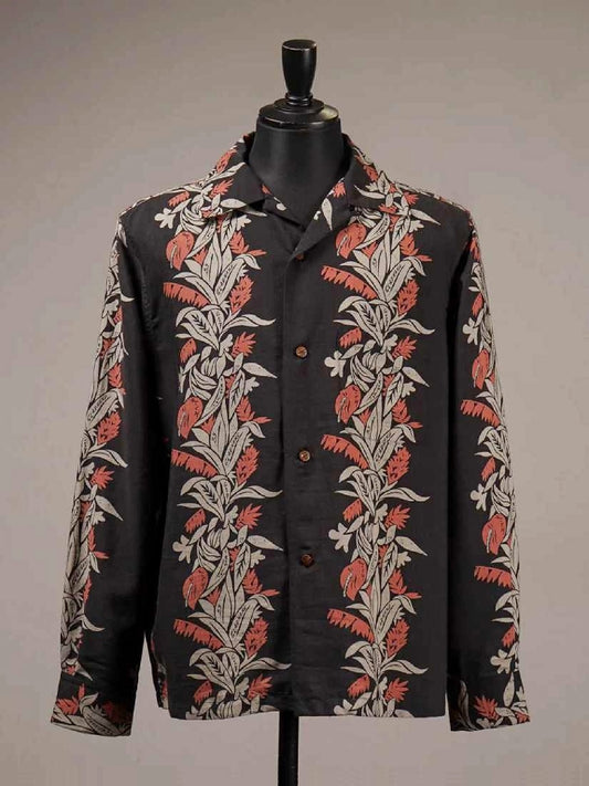 【3.13 (Fri) Release】BY GLADHAND | TROPICAL - L/S HAWAIIAN SHIRT / BYGH6109 - Black