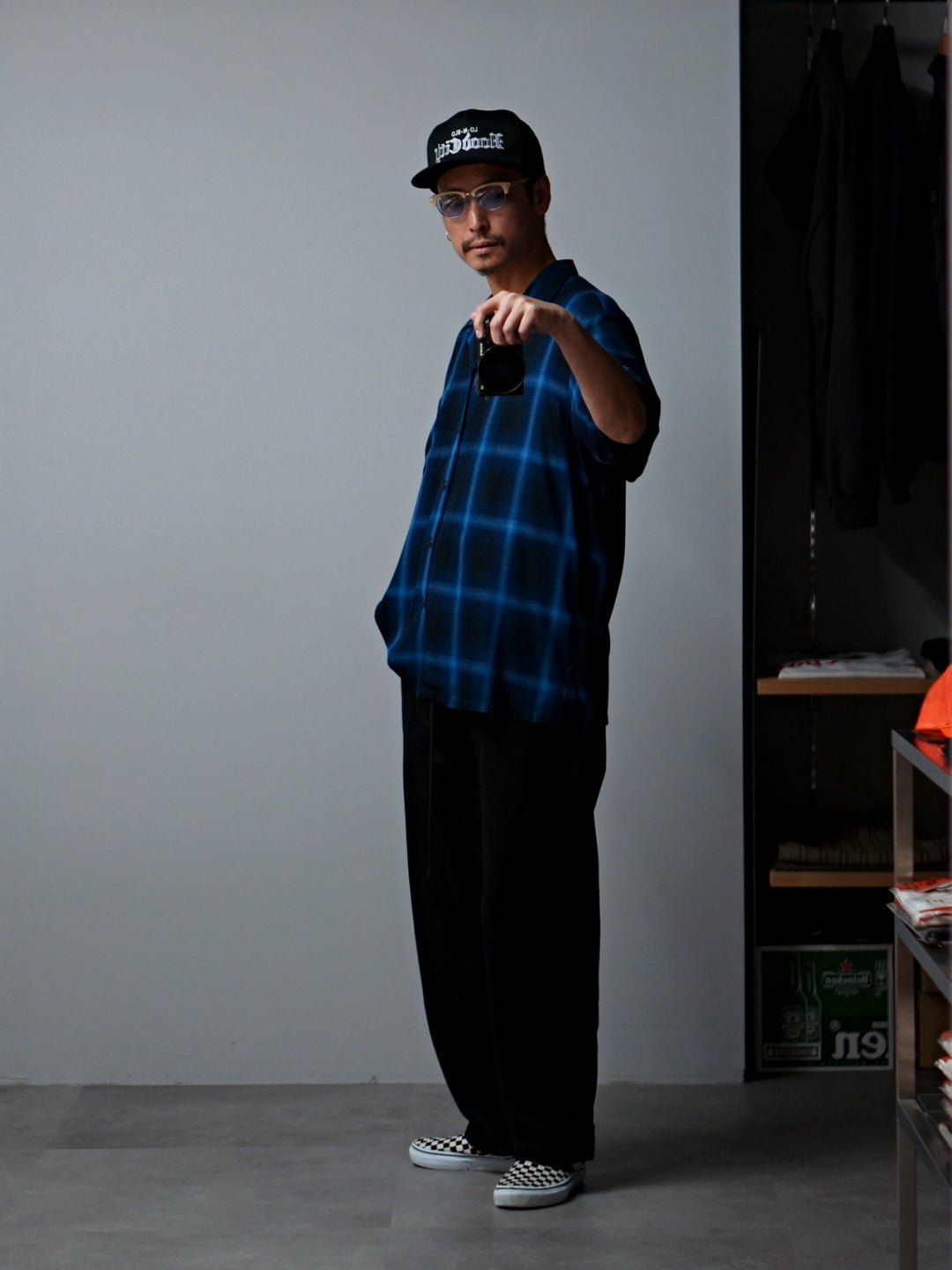 RADIALL | EASY - OPEN COLLARED SHIRT S/S - Midnight Navy