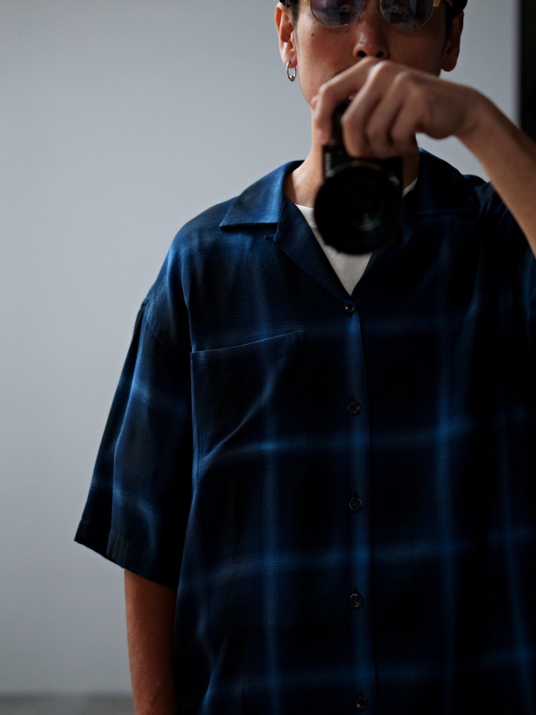 RADIALL | EASY - OPEN COLLARED SHIRT S/S - Midnight Navy