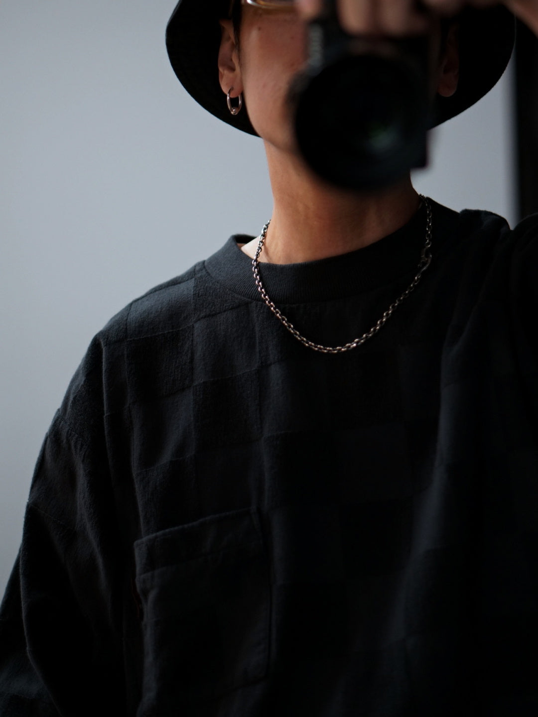 WEIRDO | CHECKER - H/S PILE SWEAT - Black