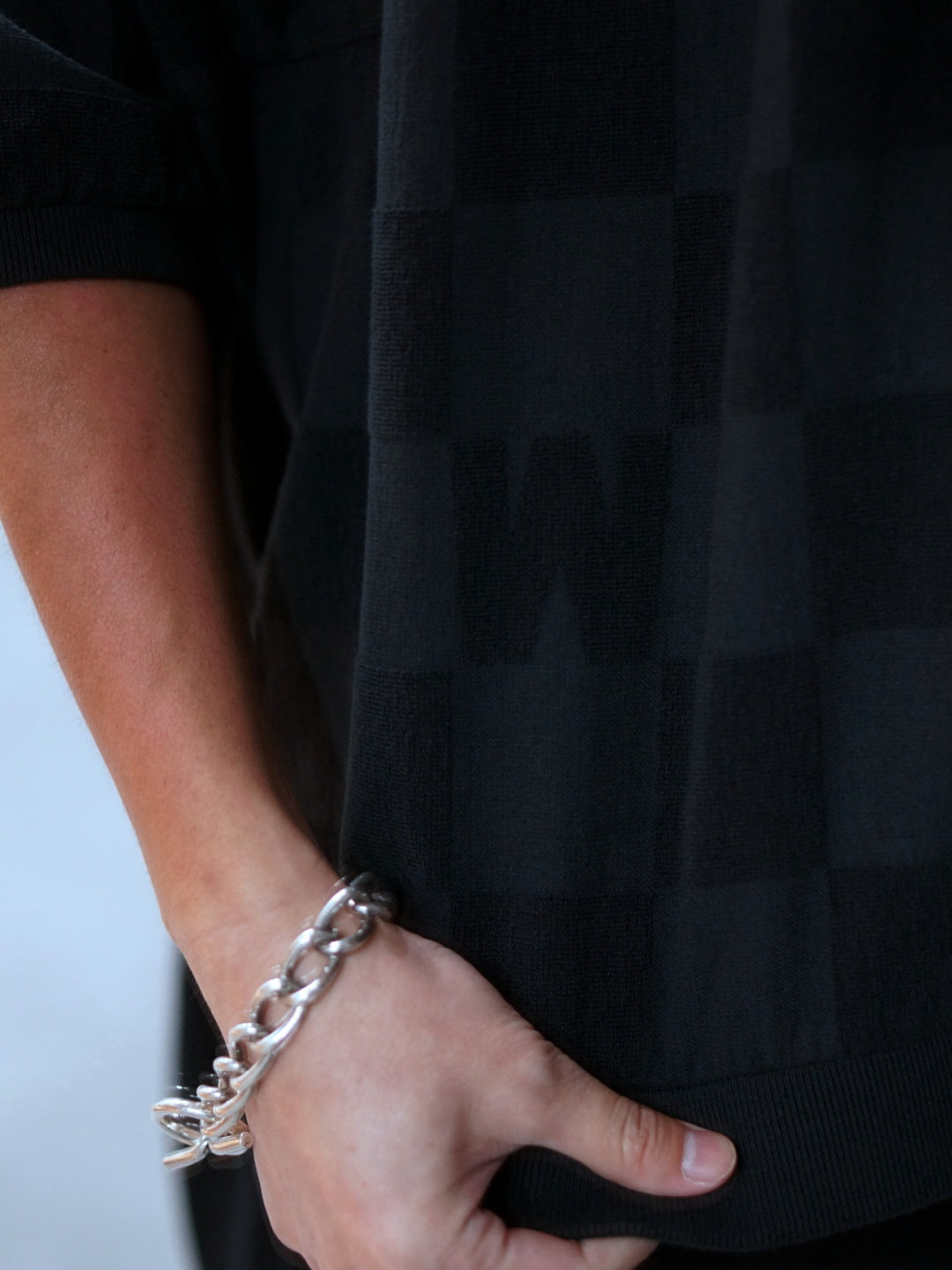 WEIRDO | CHECKER - H/S PILE SWEAT - Black