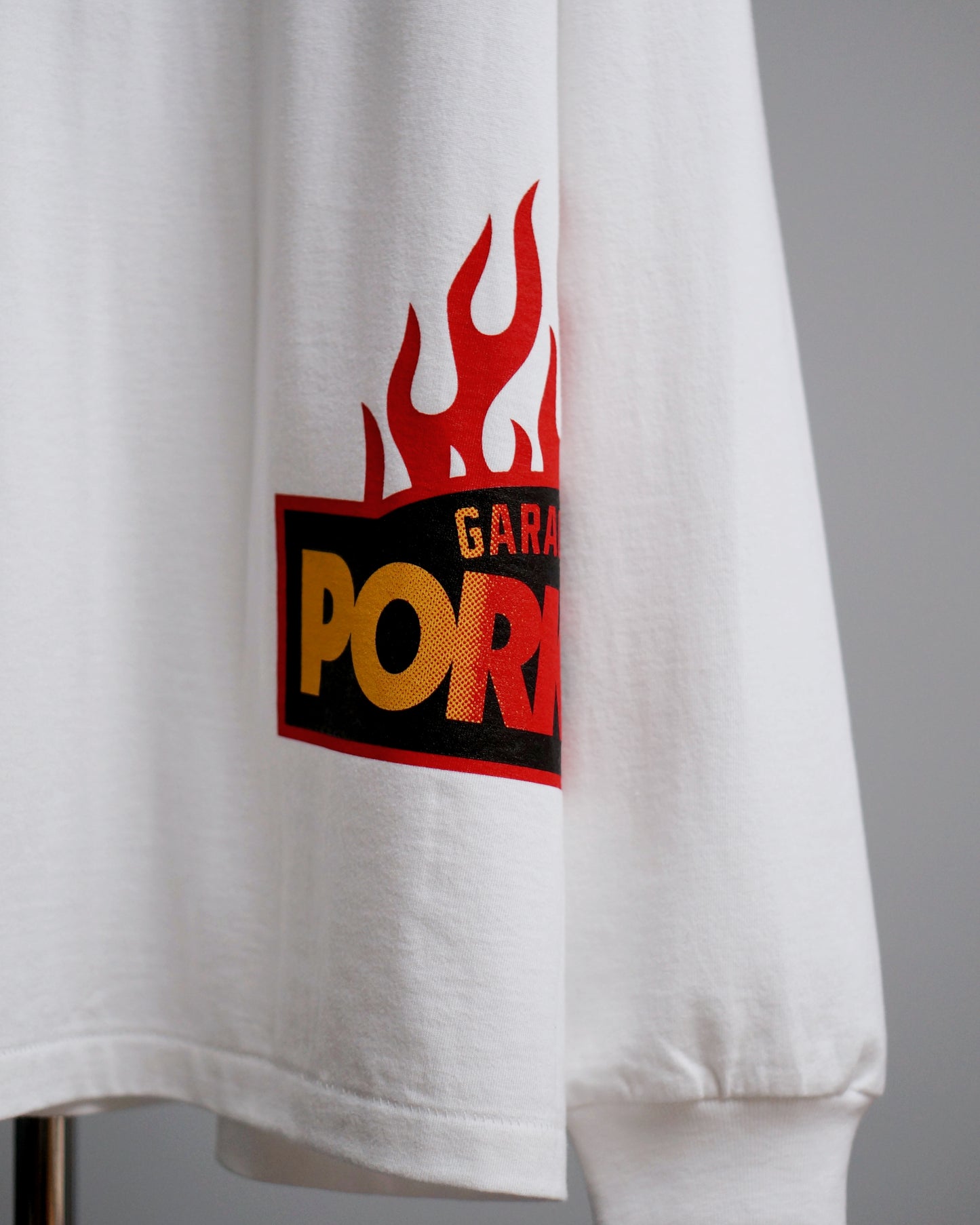 PORKCHOP | FIRE BLOCK MULTI L/S TEE - White