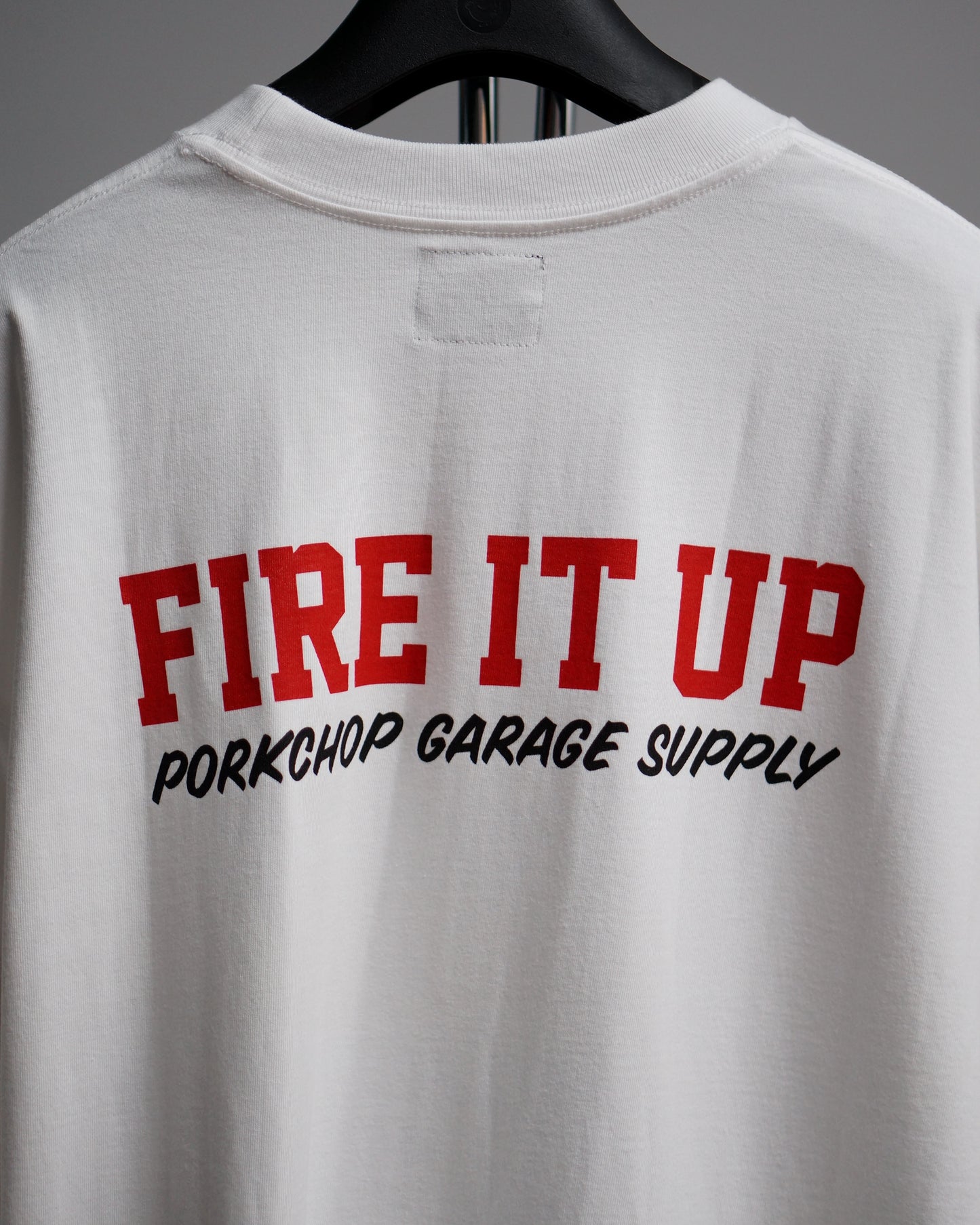 PORKCHOP | FIRE BLOCK MULTI L/S TEE - White