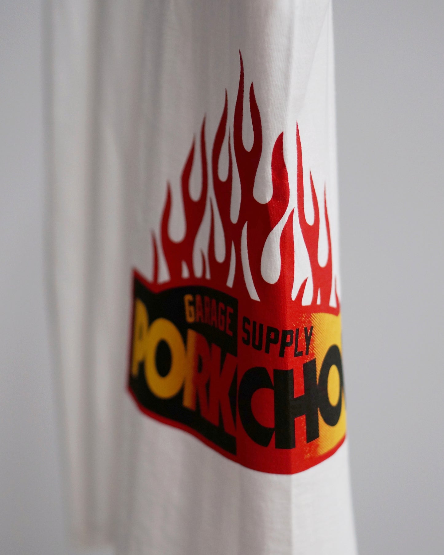 PORKCHOP | FIRE BLOCK MULTI L/S TEE - White