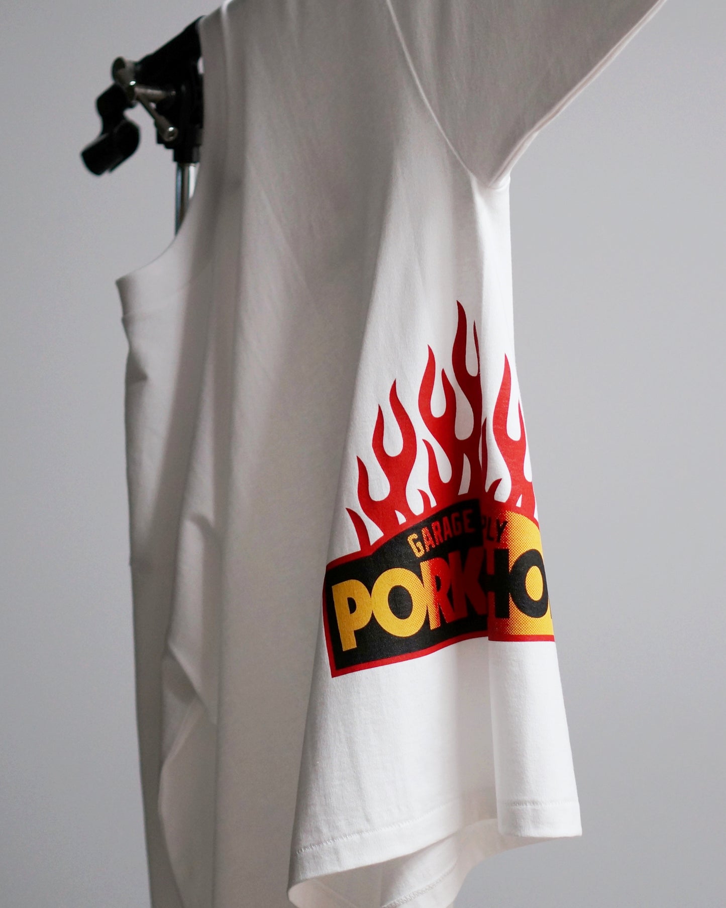PORKCHOP | FIRE BLOCK MULTI L/S TEE - White