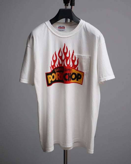 PORKCHOP | FIRE BLOCK POCKET TEE - White