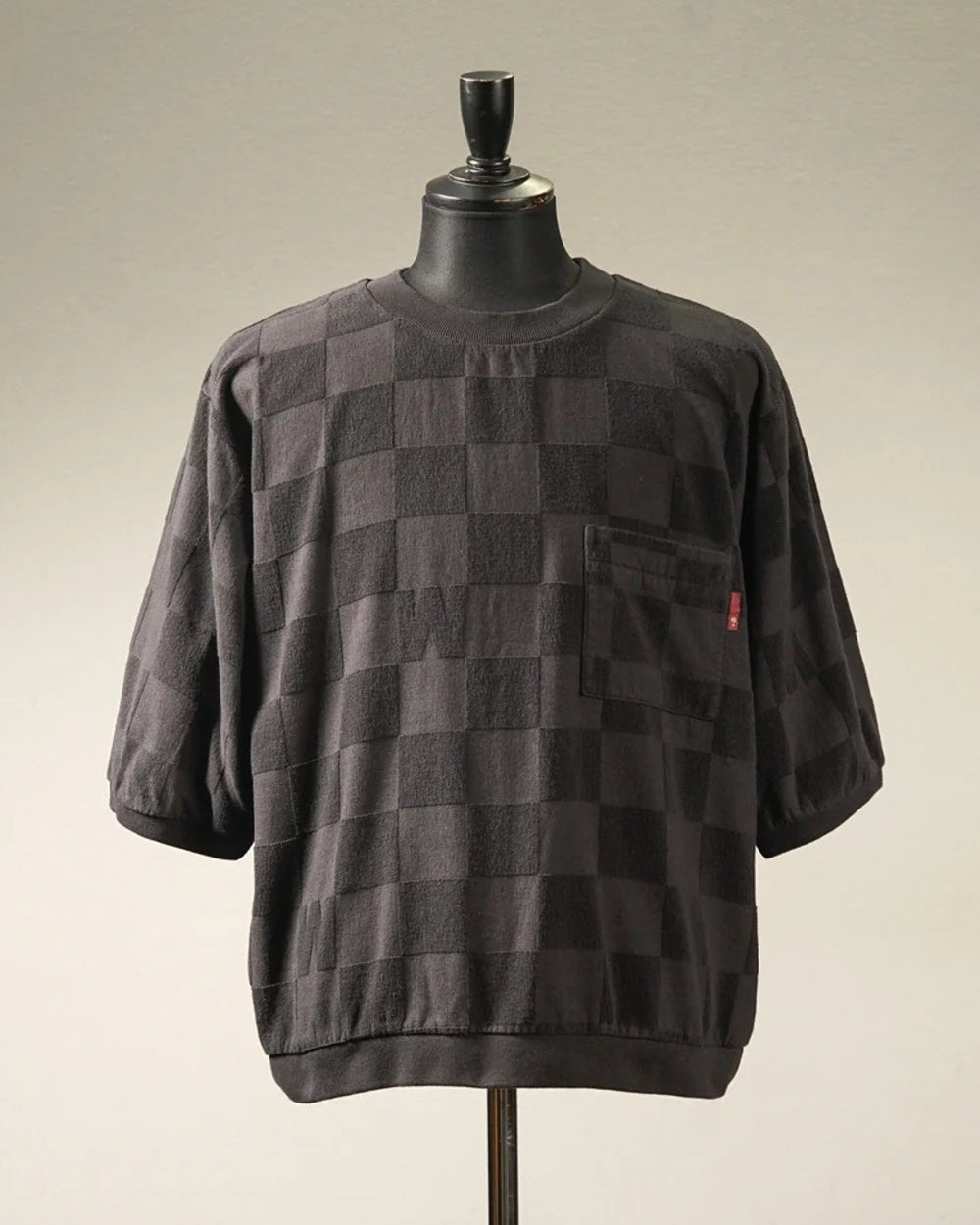 WEIRDO | CHECKER - H/S PILE SWEAT - Black