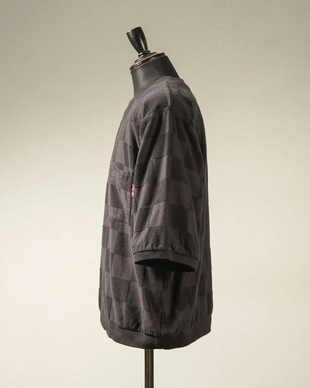 WEIRDO | CHECKER - H/S PILE SWEAT - Black