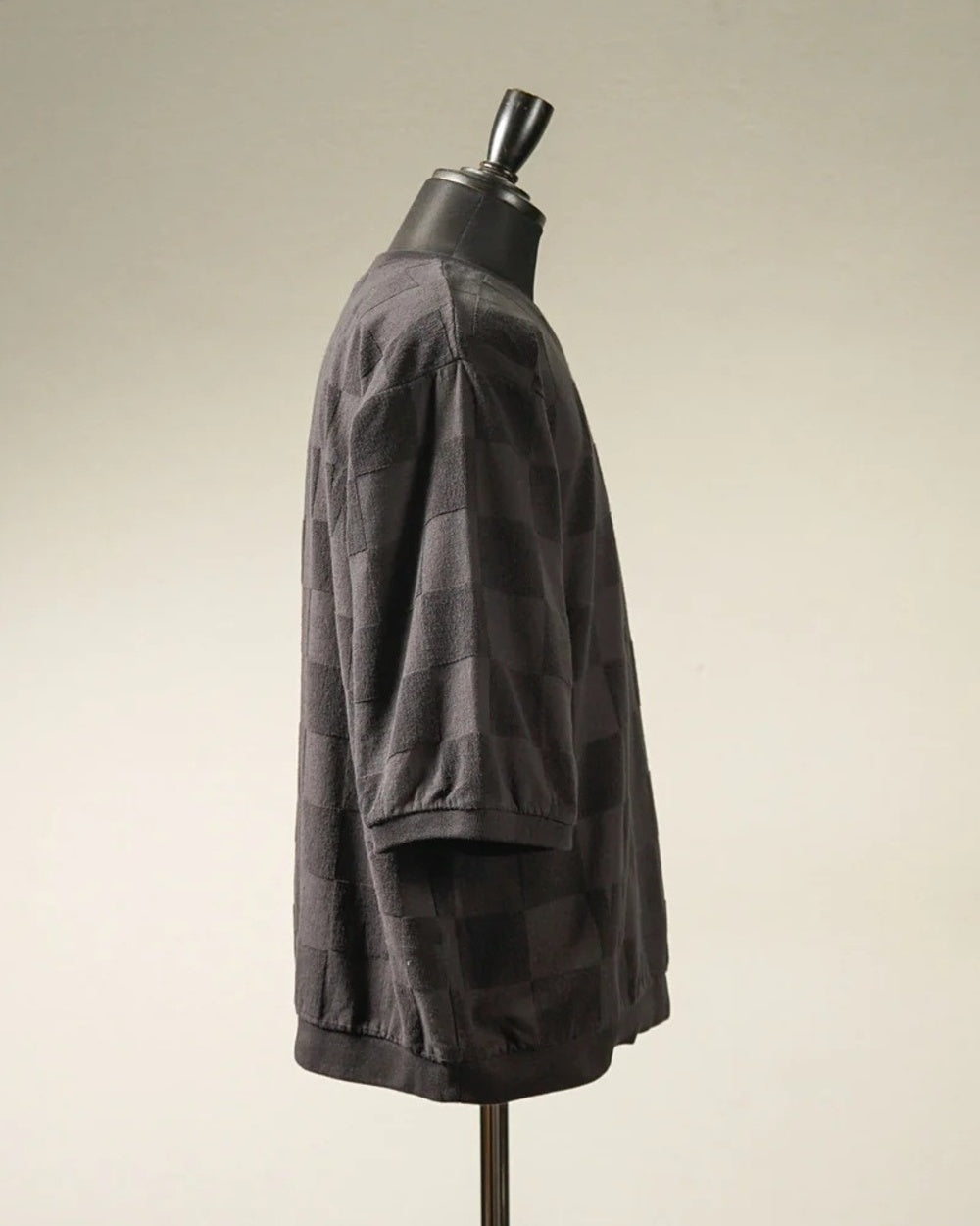 WEIRDO | CHECKER - H/S PILE SWEAT - Black