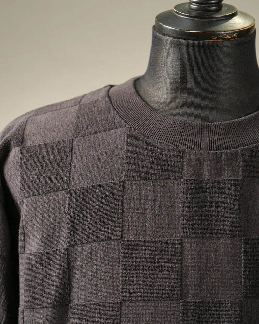 WEIRDO | CHECKER - H/S PILE SWEAT - Black