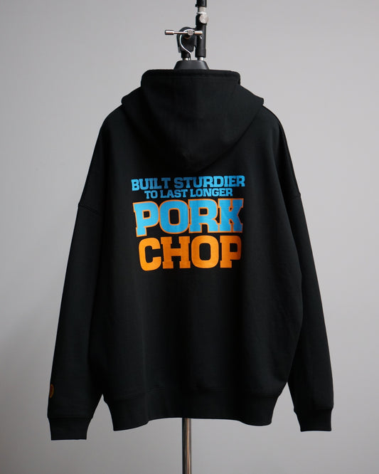 PORKCHOP | O.P. SQUARE ZIP UP HOODIE - Black
